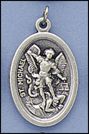 St. Michael - 1 inch Medal Oxidized