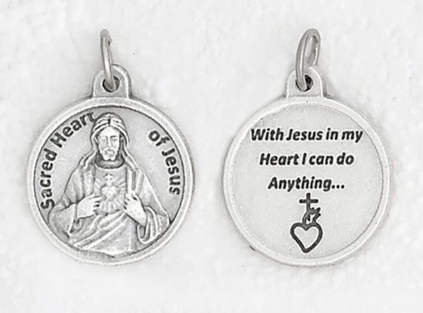 Sacred Heart - 3/4 inch Double Sided Round Medal