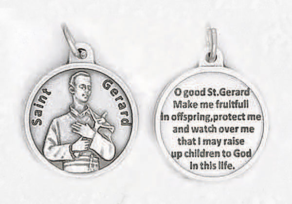 St. Gerard - 3/4 inch Double Sided Round Medal Oxidized