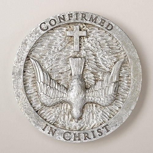 6" Confirmation Wall Plaque with Silver Dove Design