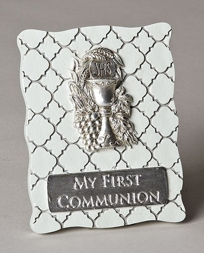 4"H First Communion Desk Plaque