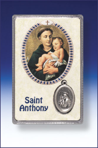 St. Anthony Holy Card with Medal