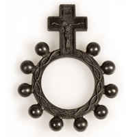 Finger Rosary Black Plastic