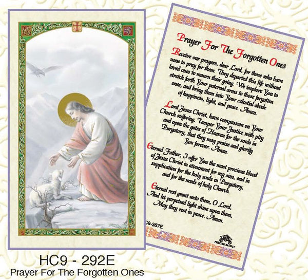 Prayer for the Forgotten Ones Laminate Holy Card