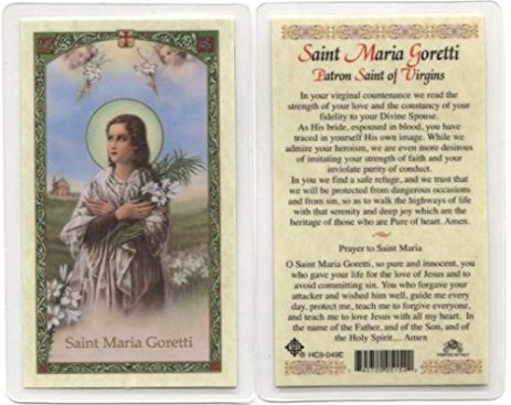 St. Maria Goretti Holy Card Laminate
