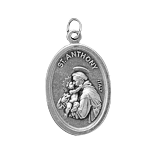 Saint Anthony - 1 inch Pray for Us Oxidized Medal