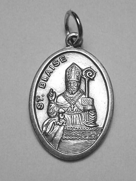 Saint Blaise - 1 inch Pray for Us Oxidized Medal