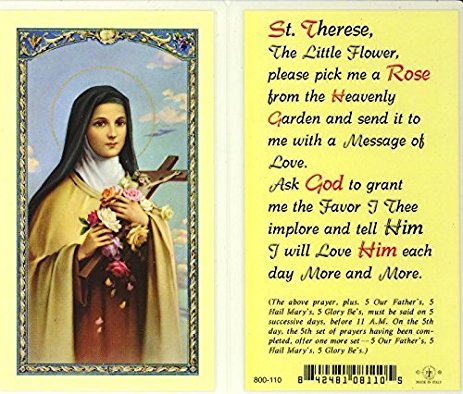 St. Therese Holy Card Laminate