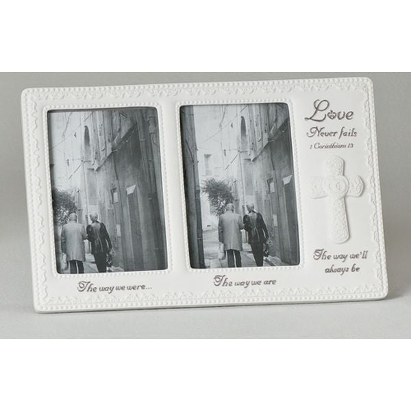 Love Never Fails Anniversary Double Frame from Roman Inc.