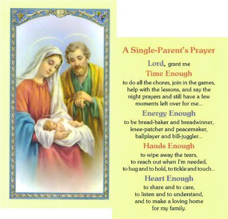 A Single-Parent's Prayer Laminate Holy Card