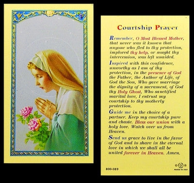 Courtship Prayer Holy Card Laminate