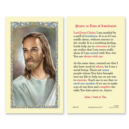 Prayer in Time of Loneliness Laminate Holy Card