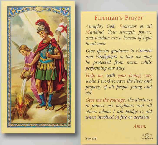 Firefighters's Prayer Laminate Holy Card