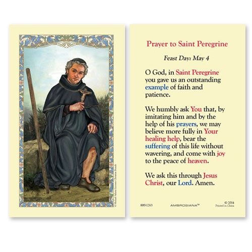 St. Peregrine Holy Card