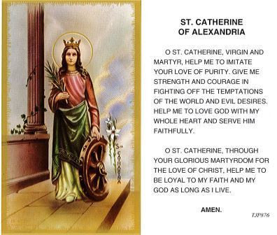 St. Catherine of Alexandria Laminate Holy Card DISCONTINUED
