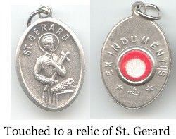 St. Gerard - 1 inch Medal with Third Class Relic Oxidized