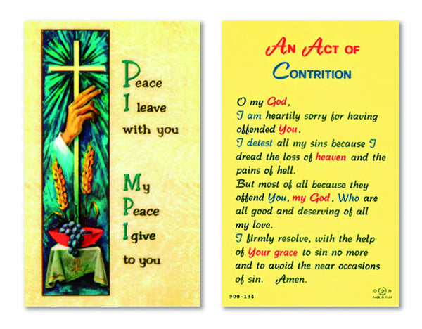 An Act of Contrition Laminate Holy Card