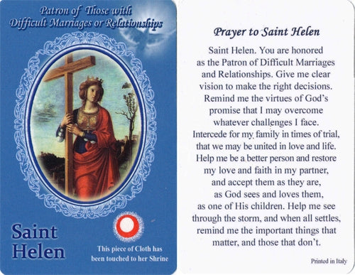 St. Helen Holy Card with Relic