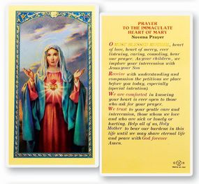 Immaculate Heart of Mary-Novena Prayer Holy Card Laminate