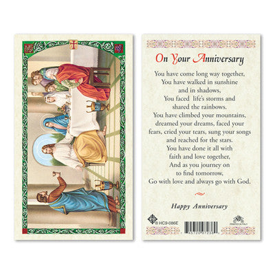 On Your Anniversary Laminate Holy Card