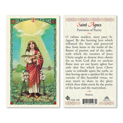 St. Agnes Laminate Holy Card