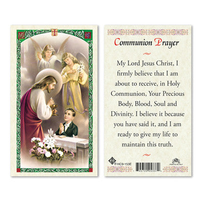 First Communion Prayer Laminate Holy Card Boy
