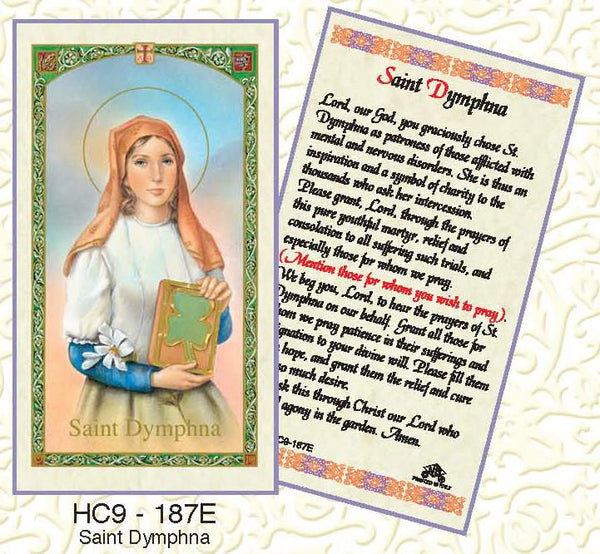 St. Dymphna Holy Card Laminate
