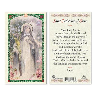 St. Catherine of Siena Laminate Holy Card