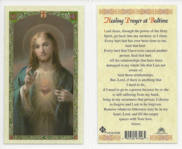 Healing Prayer at Bedtime Laminate Holy Card