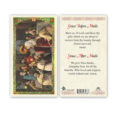 Grace Before Meals Laminate Holy Card