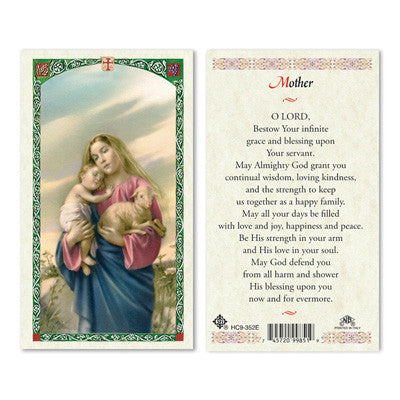 Mother Prayer Laminate Holy Card