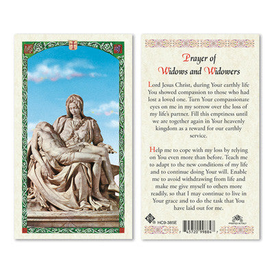 Prayer of Windows and Widowers Laminate Holy Card