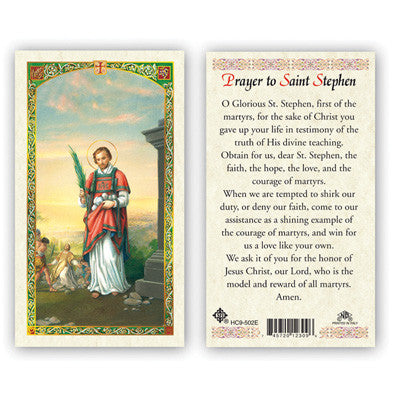 St. Stephen Laminate Holy Card