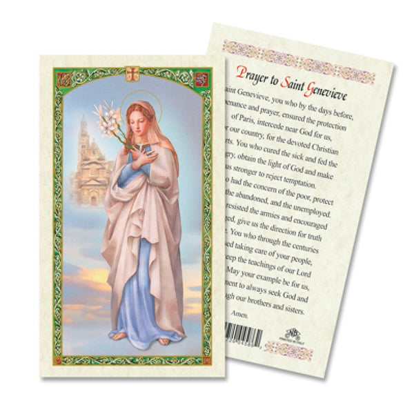 St Genevieve Holy Card Laminate