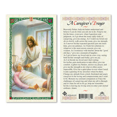 A Caregiver's Prayer Laminate Holy Card
