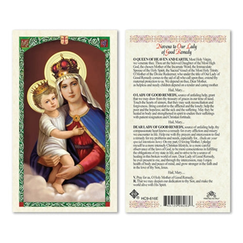 Novena to Our Lady of Good Remedy Laminate Holy Card