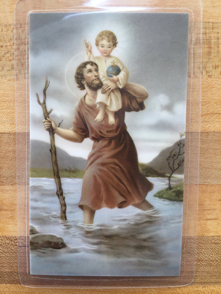 St. Christopher Driver's Prayer Laminate Holy Card DISCONTINUED