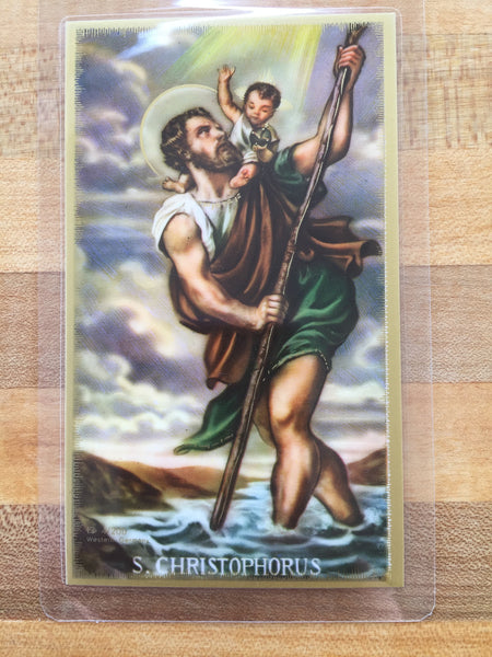 St. Christopher Prayer Before a Journey Laminate Holy Card DISCONTINUED