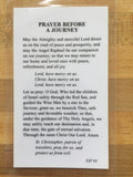 St. Christopher Prayer Before a Journey Laminate Holy Card DISCONTINUED