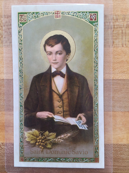 St. Dominic Savio Laminate Holy Card