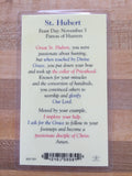 St. Hubert Patron Saint of Hunters Laminate Holy Card