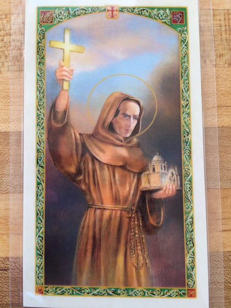 St. Junipero Serra Laminate Holy Card