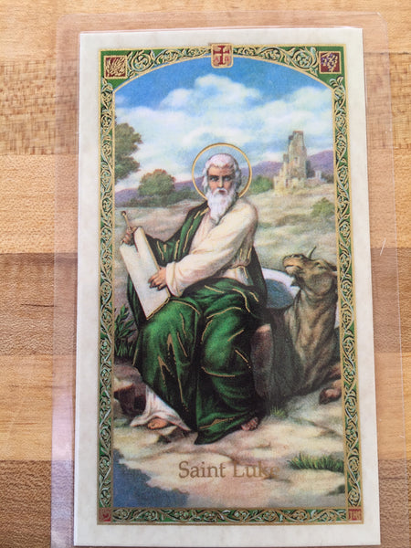 St. Luke Laminate Holy Card