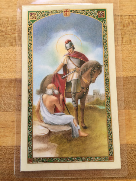 St. Martin de Tours Laminate Holy Card