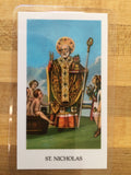 St. Nicholas A Prayer for Children Laminate Holy Card DISCONTINUED