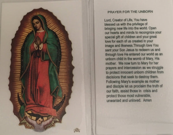 Prayer for the Unborn Holy Card Laminate