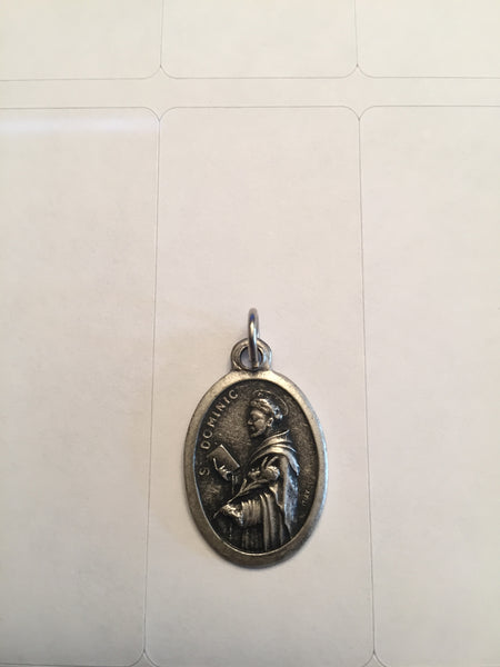 St. Dominic - 1 inch Pray for Us Oxidized Medal