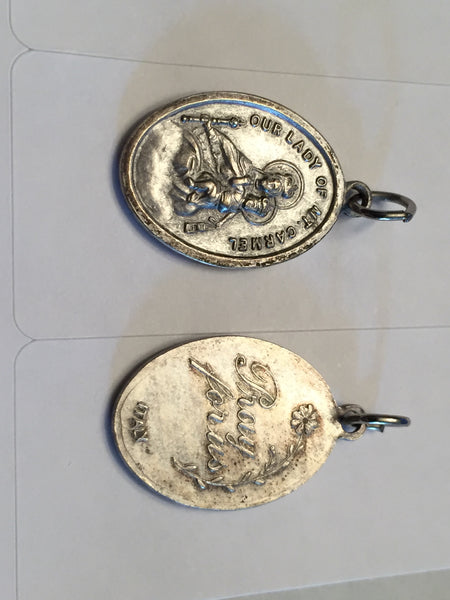 Our Lady of Mt Carmel - 1 inch Medal Oxidized