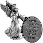 Visor Clip Guardian Angel-Never Drive Faster Than Your Guardian Angel Can Fly