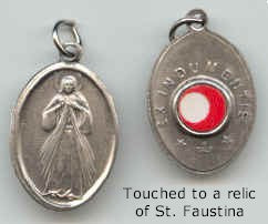 Divine Mercy - 1 inch with Third Class Relic Oxidized Medal